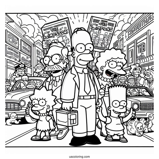 The Simpsons Movie Poster Coloring Sheet