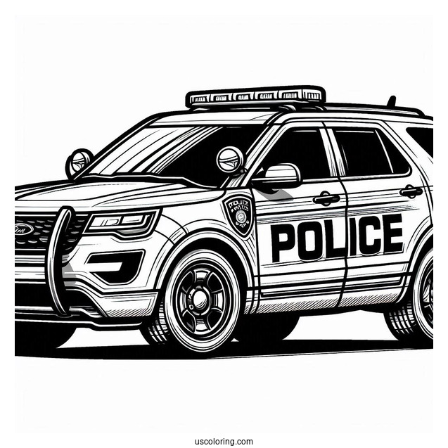 Ford Police Car Coloring Page