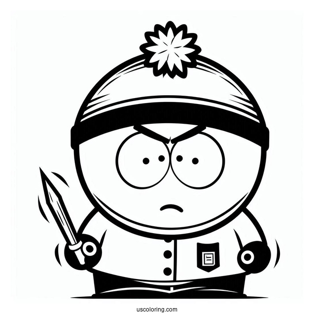 South Park Coloring Page Of Angry Eric Cartman