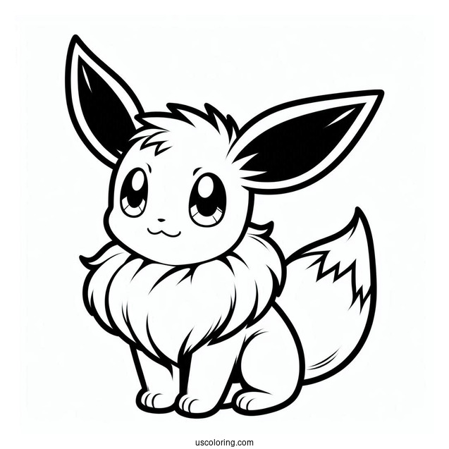 Easy Outline Of Eevee Coloring Sheet