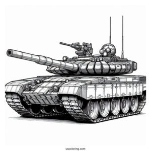 Realistic T-90M Russian Tank Coloring In