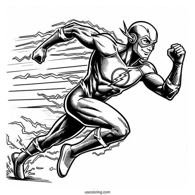 The Flash Running Coloring Page