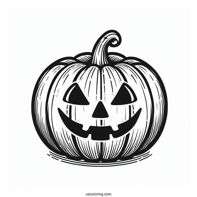 Simple Jack O Lantern Pumpkin Coloring Page Template To Color