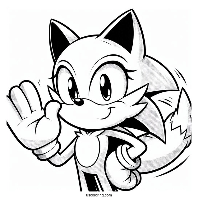 Big the Cat Waving Coloring In