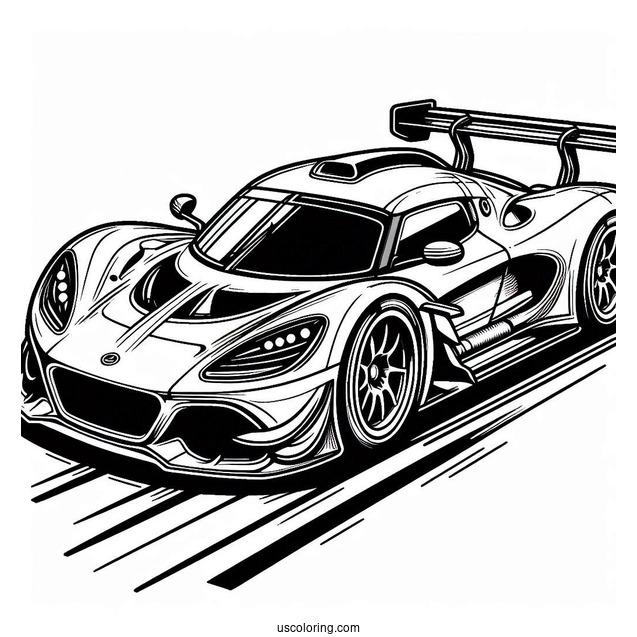 Lotus Race Car To Color For Kids