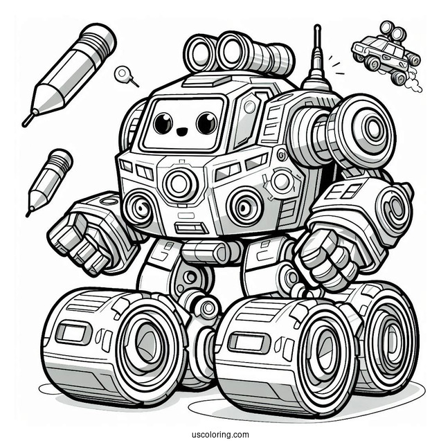 Detailed Rescue Bots Coloring Page Assembled