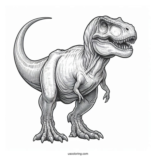 Detailed Tyrannosaurus Rex Coloring Sheet
