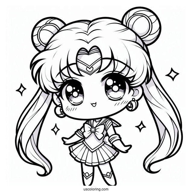 Chibi Kawaii Sailor Moon Coloring In
