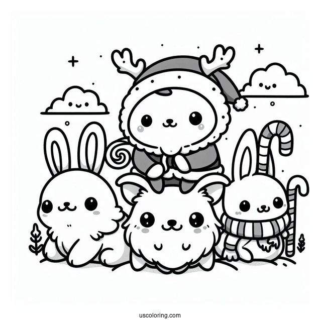 Kawaii North Pole Coloring Page Animals For Kids