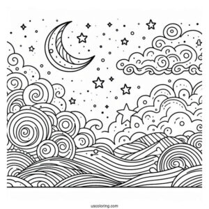 Sprunki Coloring Page Of Sky For Preschoolers