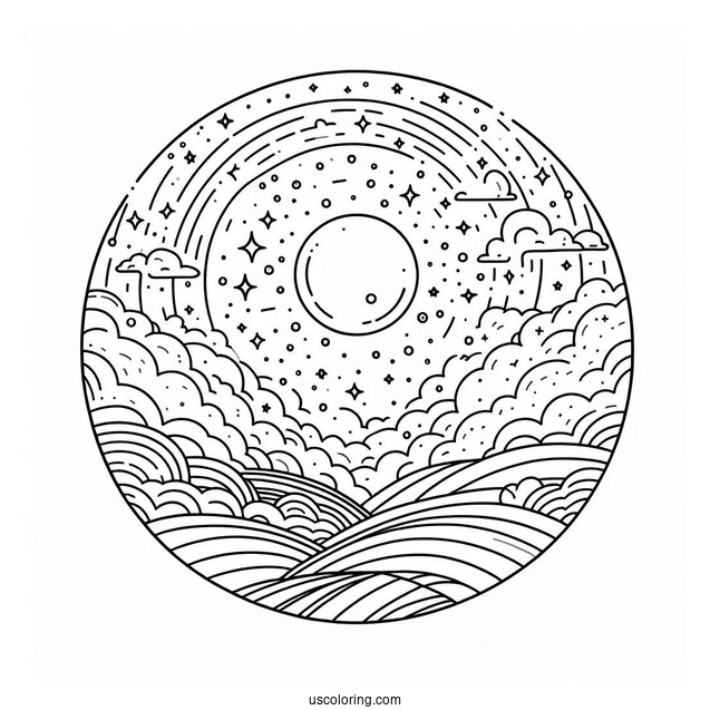 Sprunki Coloring Page Of Sky For Preschoolers