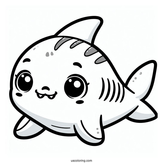 Baby Shark Coloring Page With William For Preschoolers