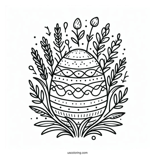 Easter Coloring Page Of Simple Easter Egg Outline For Kids