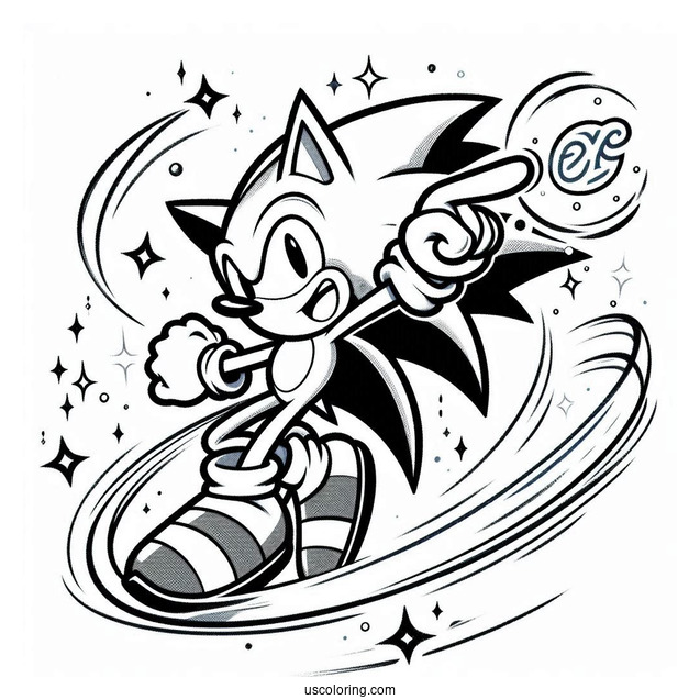 Sonic Exe Coloring Page Flying