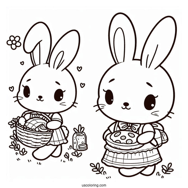 Kawaii Peter Rabbit Coloring Page For Preschoolers
