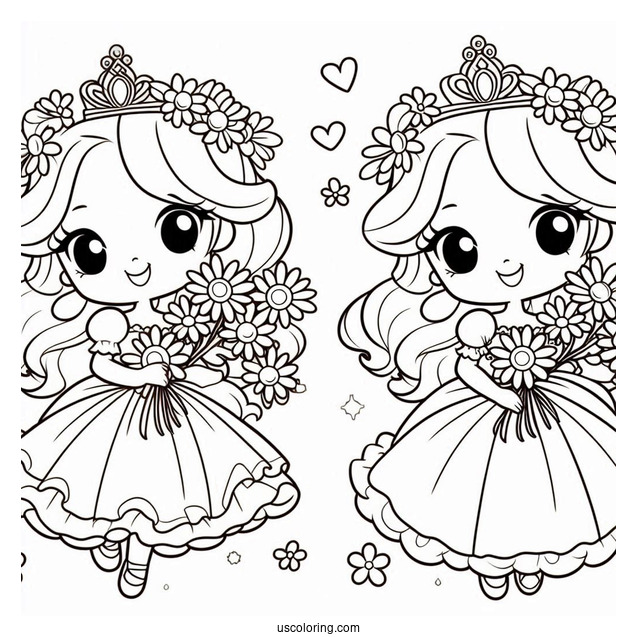 Simple Cartoon Princess Daisy Coloring Page For Kids