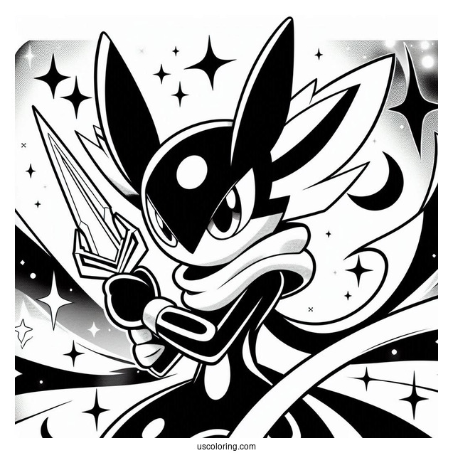 Greninja Shadow Knife Pokemon Card Coloring Page For Kids