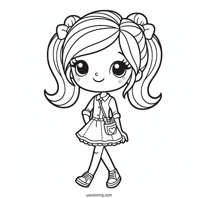 Polly Pocket Coloring Page Of Cute Paxton Pocket For Preschoolers
