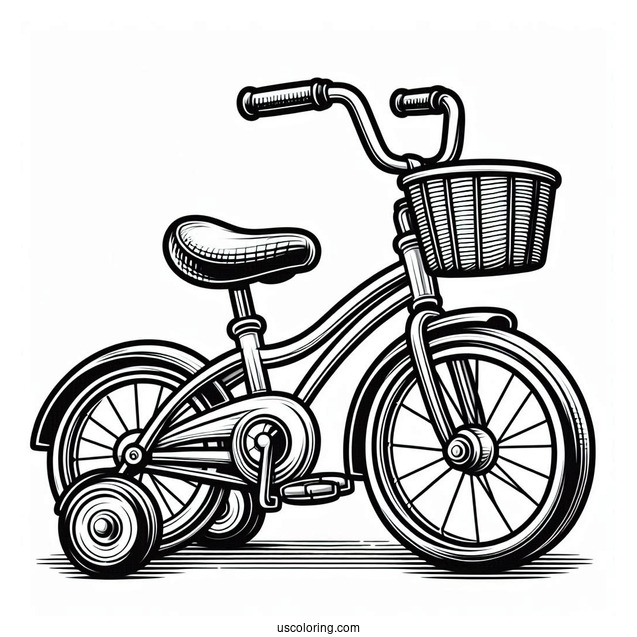 Bicycle Coloring Page Of Kids Tricycle