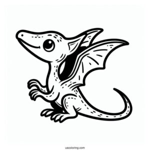 Cute Pterodactyl Coloring Page For Preschoolers