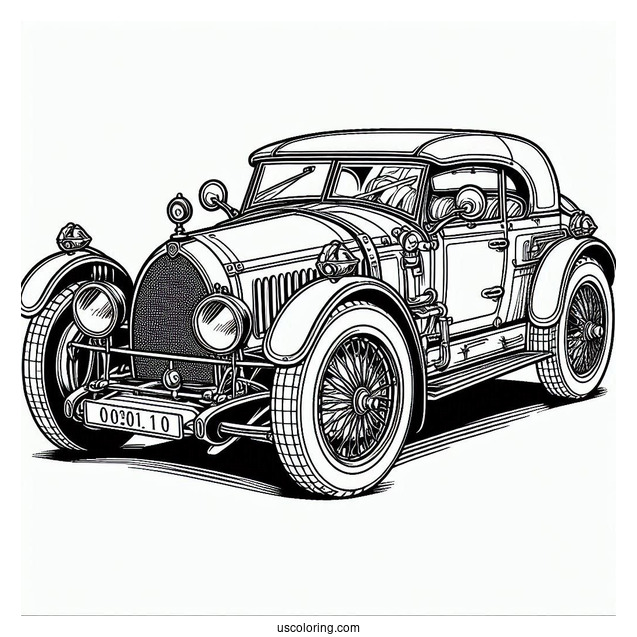 Easy Bugatti Coloring Page Centodieci Outline For Kids