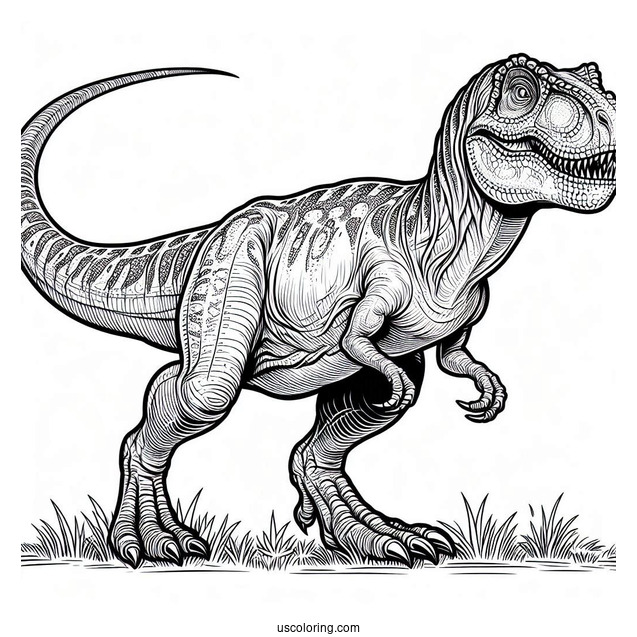 Realistic T-Rex Coloring Page For Kids