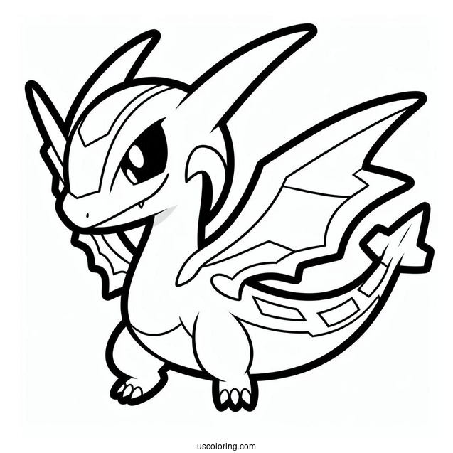 Cute Rayquaza Coloring Page For Preschoolers