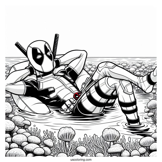 Deadpool Relaxing In Pool