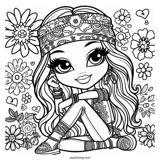 Hippie Yasmin Bratz Coloring In