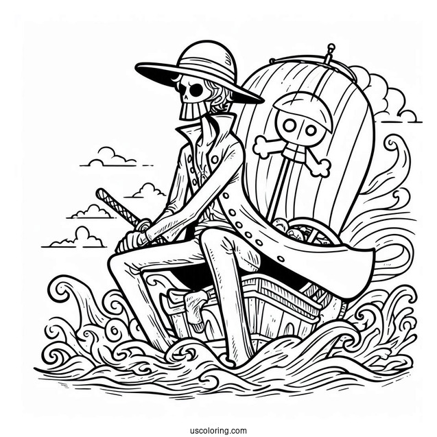 Easy Outline Of Shanks One Piece Coloring Page
