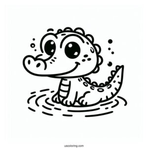 Easy Outline Of a Crocodile For Preschoolers(1)