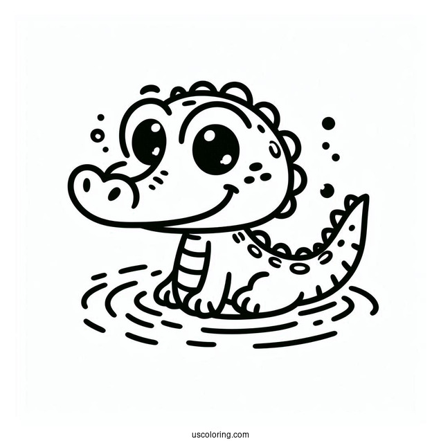 Easy Outline Of a Crocodile For Preschoolers(1)