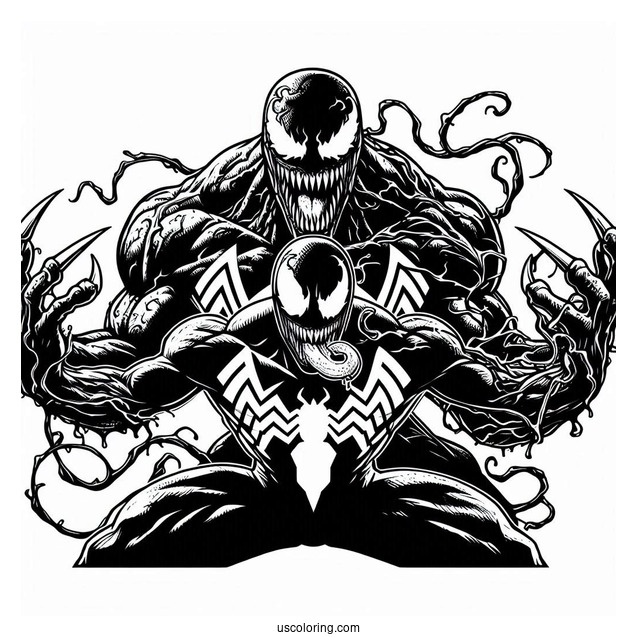 Venom Vs Carnage Coloring Page
