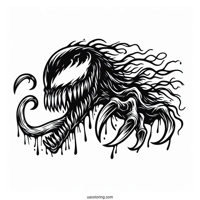 Scary Carnage Coloring Page Outline