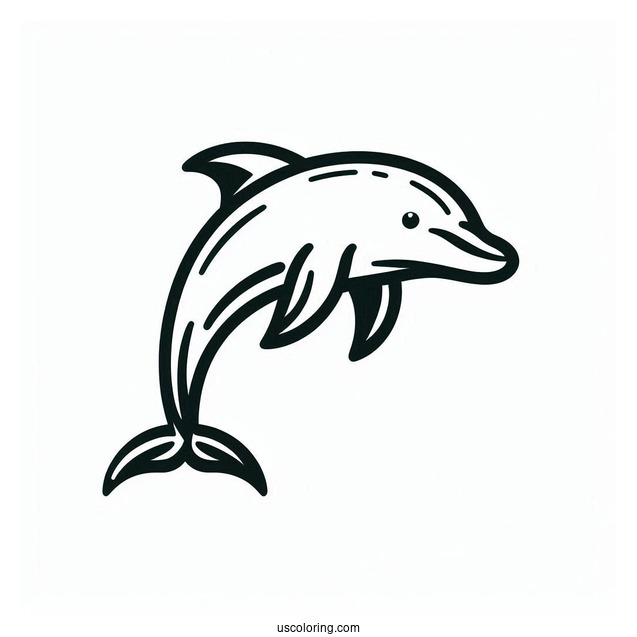Simple Outline Of Dolphin For Kids