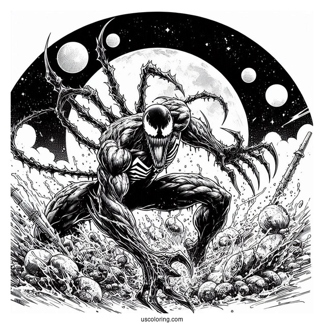 Realistic Carnage Coloring Page In Battle