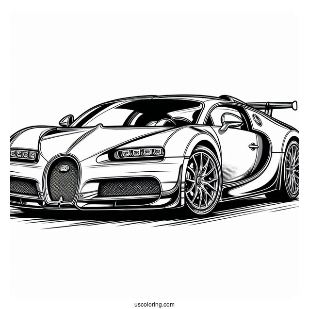 Simple Bugatti Coloring Page Veyron Coloring Page