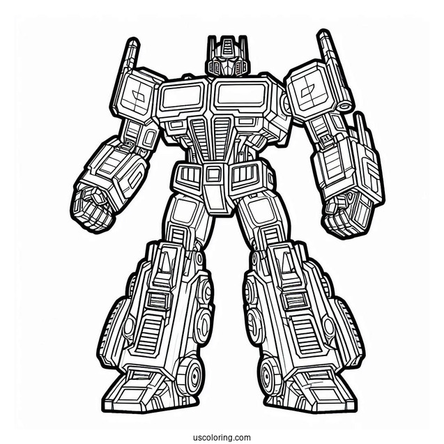 Easy Optimus Prime Coloring Page Outline For Preschoolers