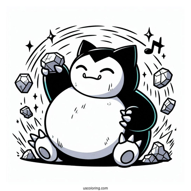 Snorlax Coloring Page Rock Smash Pokemon Card