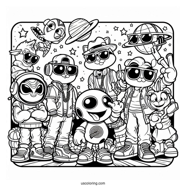 Space Jam Nerdlucks Coloring Page For Kids