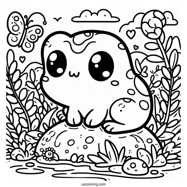 Cute Kawaii Frog In The Wild