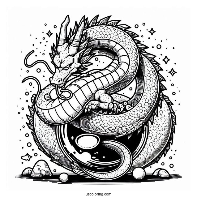 Shenron Dragon Over Capsule Corp Dragon Ball Z Coloring Page