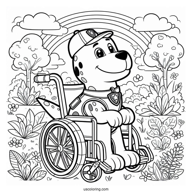 Coloring Sheet Of Rex In His Wheelchair