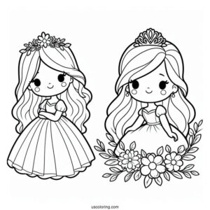 SImple Princess Coloring Page Outline For Preschoolers