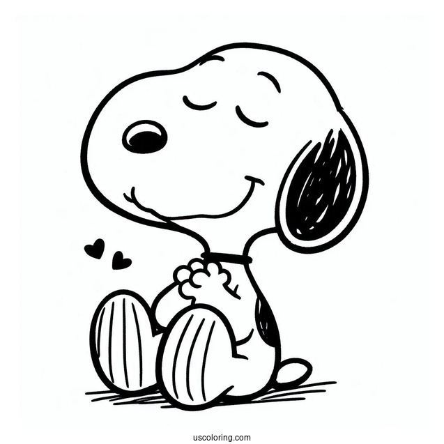 Easy Outline Of Snoopy To Color For Kids