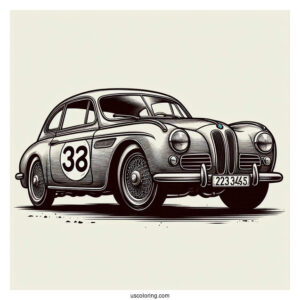 Vintage 328 BMW Coloring Page