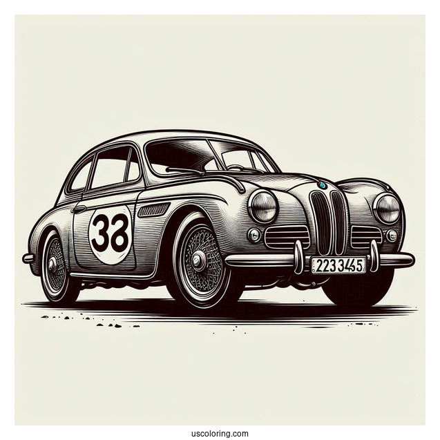 Vintage 328 BMW Coloring Page