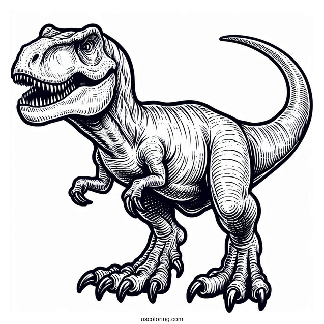 T-Rex With Large Claws To Color