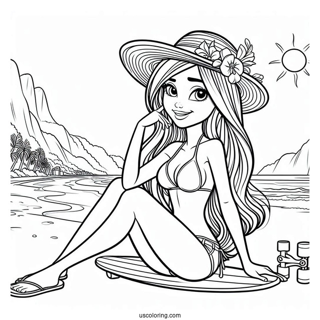 Blu Posing With A Skareboard At The Beach