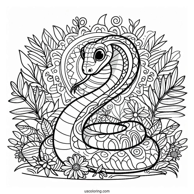 Jungle Book Coloring Page Of Kaa The Snake In A Coil